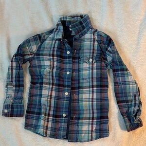 Old Navy Kids Plaid Button Down Shirt - Blue, Green, Red